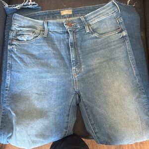 Mother high waisted looker ankle fray